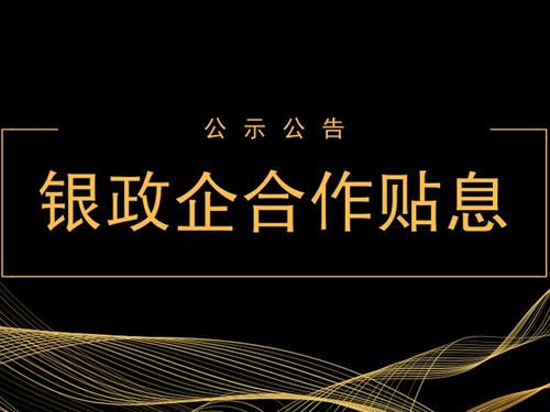 銀政企合作項(xiàng)目貼息