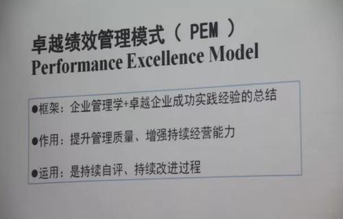 卓越績效管理標準實施項目資助